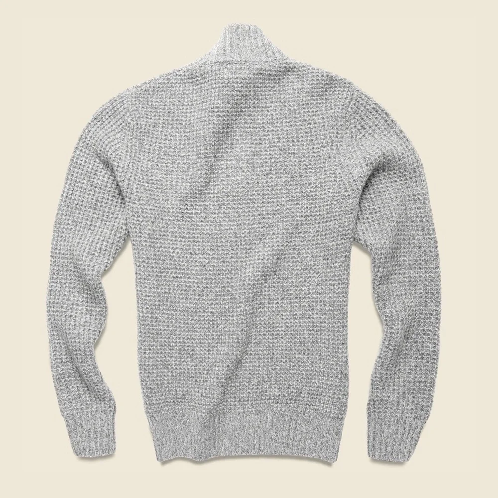 Faherty Brand Cashmere Wool Waffle 1/4 Button Sweater Size XL